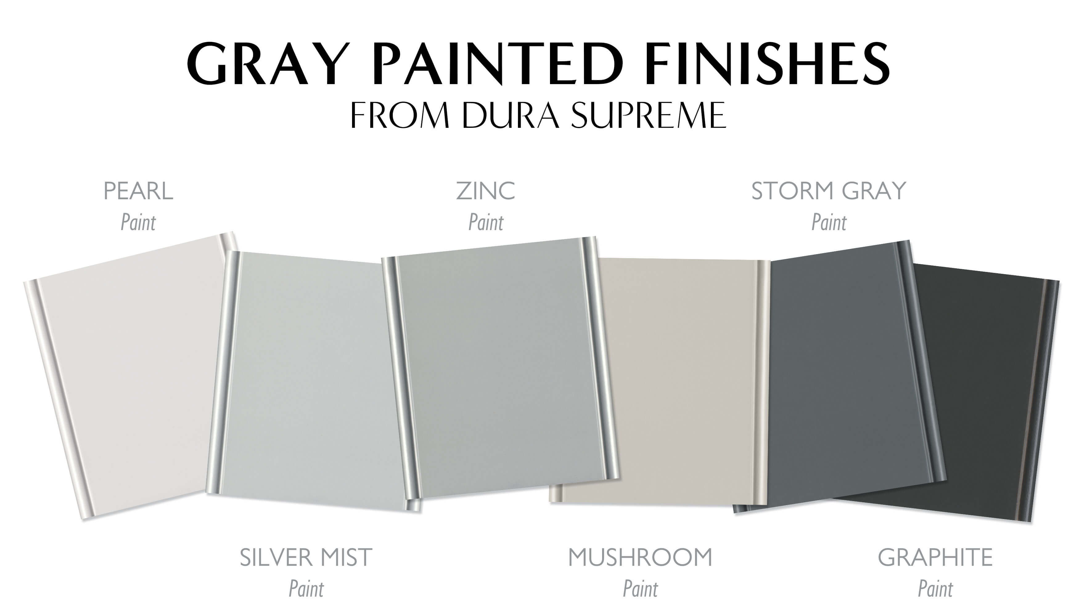 Gray paint colors for kitchen and bath cabinets from Dura Supreme Cabinetry.
