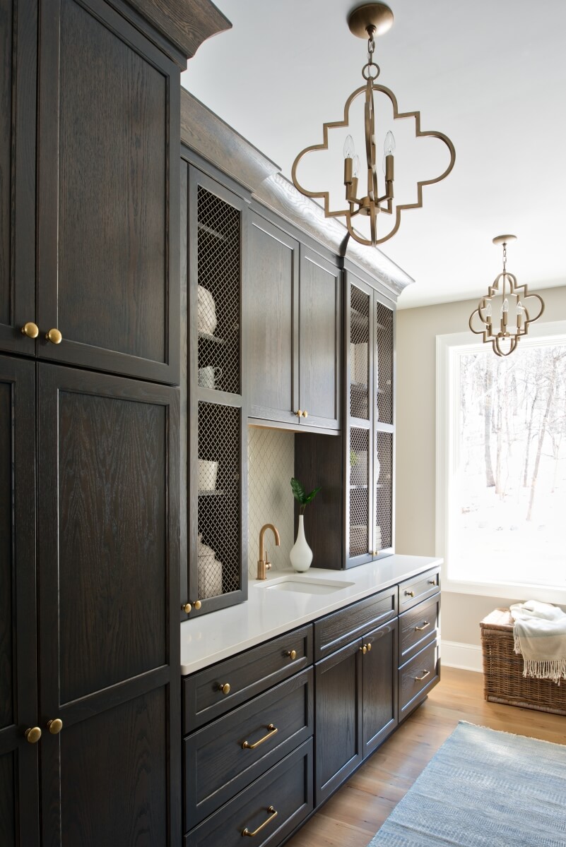 A butler's pantry by Megan Dent of Studio M Kitchen & Bath, Plymouth, Minnesota. Featuring Dura Supreme Cabinetry.