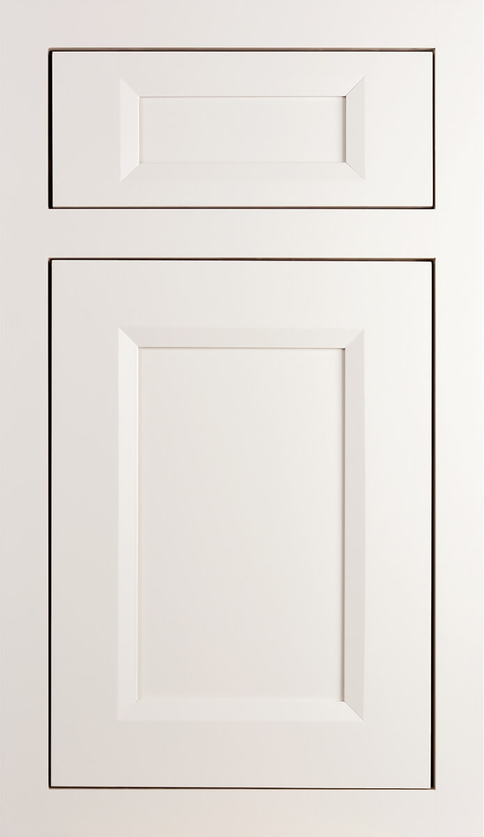 Dura Supreme's Lauren Door Style in Inset, finished in Linen White
