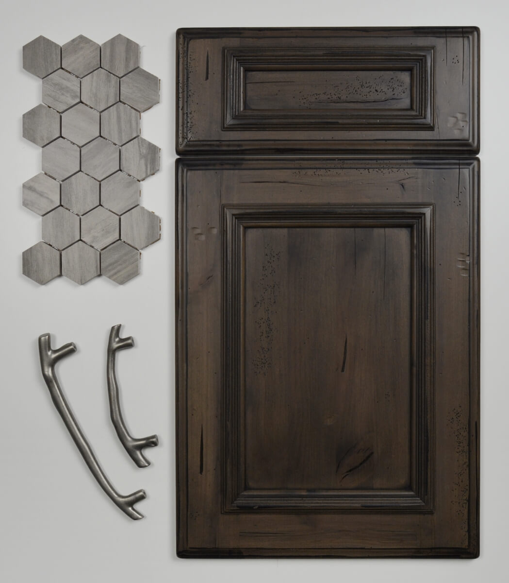 A Mountain Resort inspired design featuring Dura Supreme's St. Augustine Panel door style in the Heavy Heirloom 
