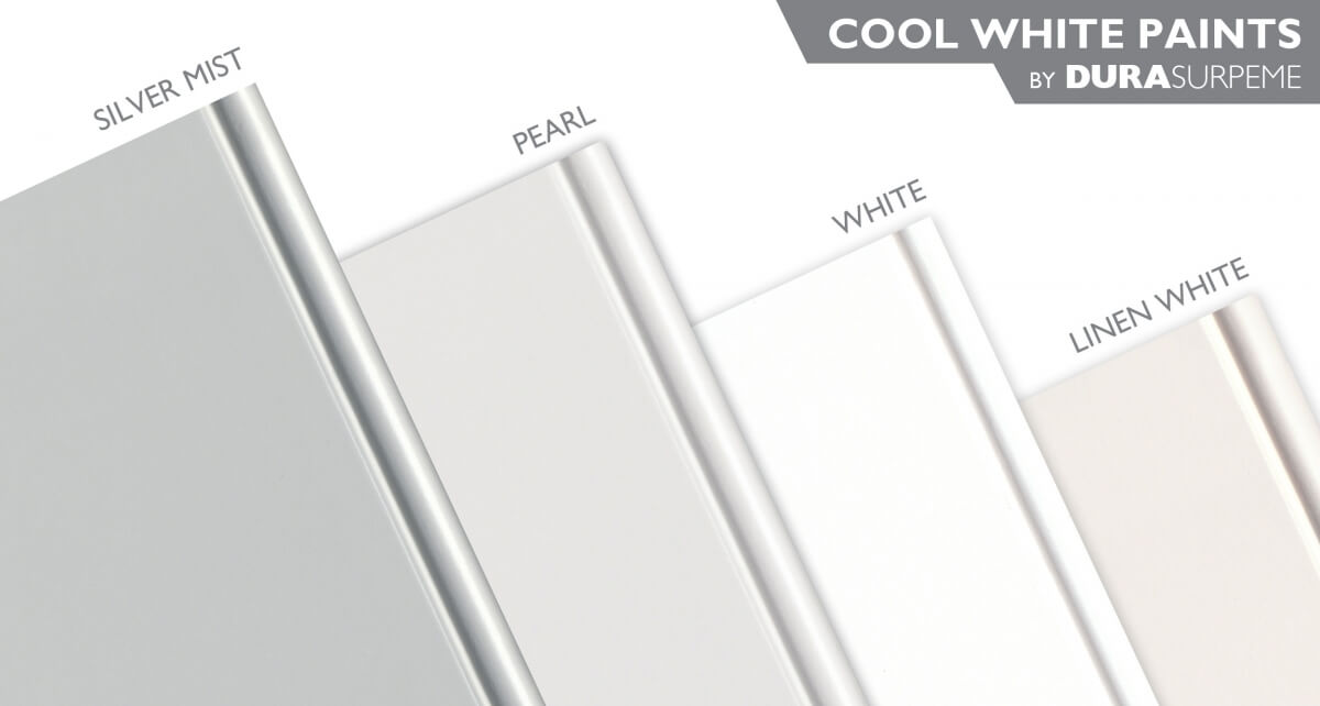 Cool White Paint Colors for kitchen & bath cabinets from Dura Supreme Cabinetry
