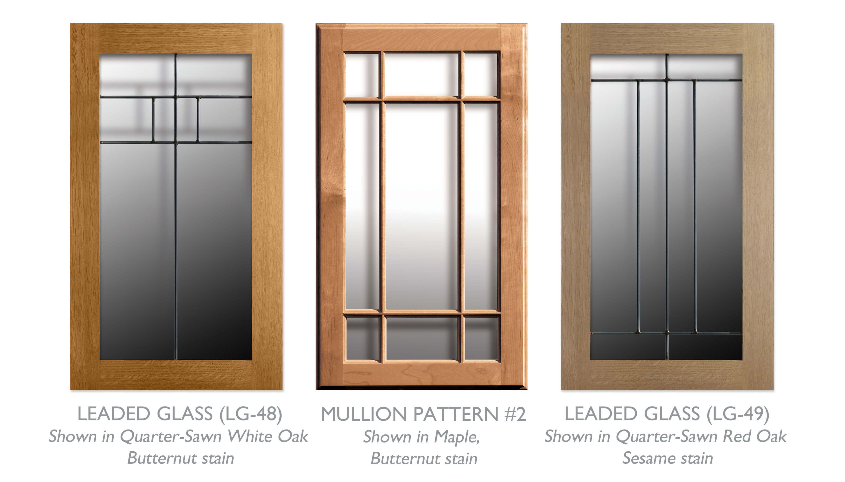 Craftsman styled cabinet door to use as accents and glass framed doors.