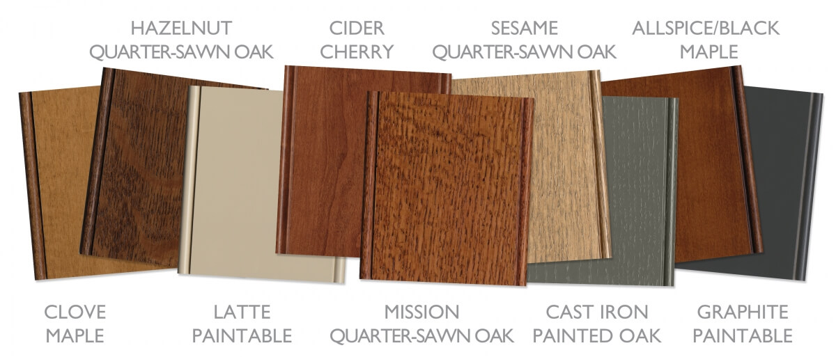 Craftsman style cabinet colors and stains for kitchen cabinets.