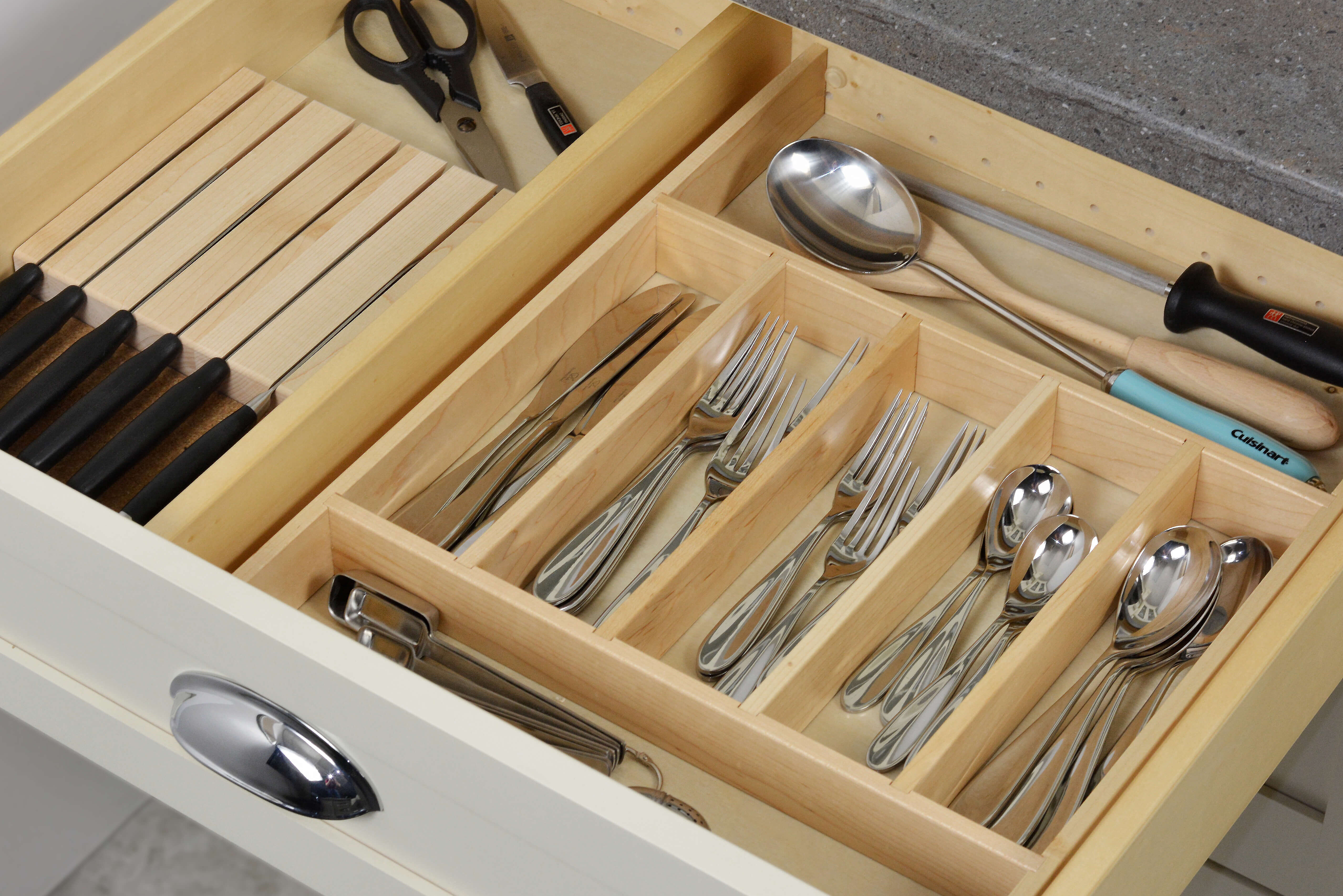 Cutlery Divider Tray + Knife Holder Combo