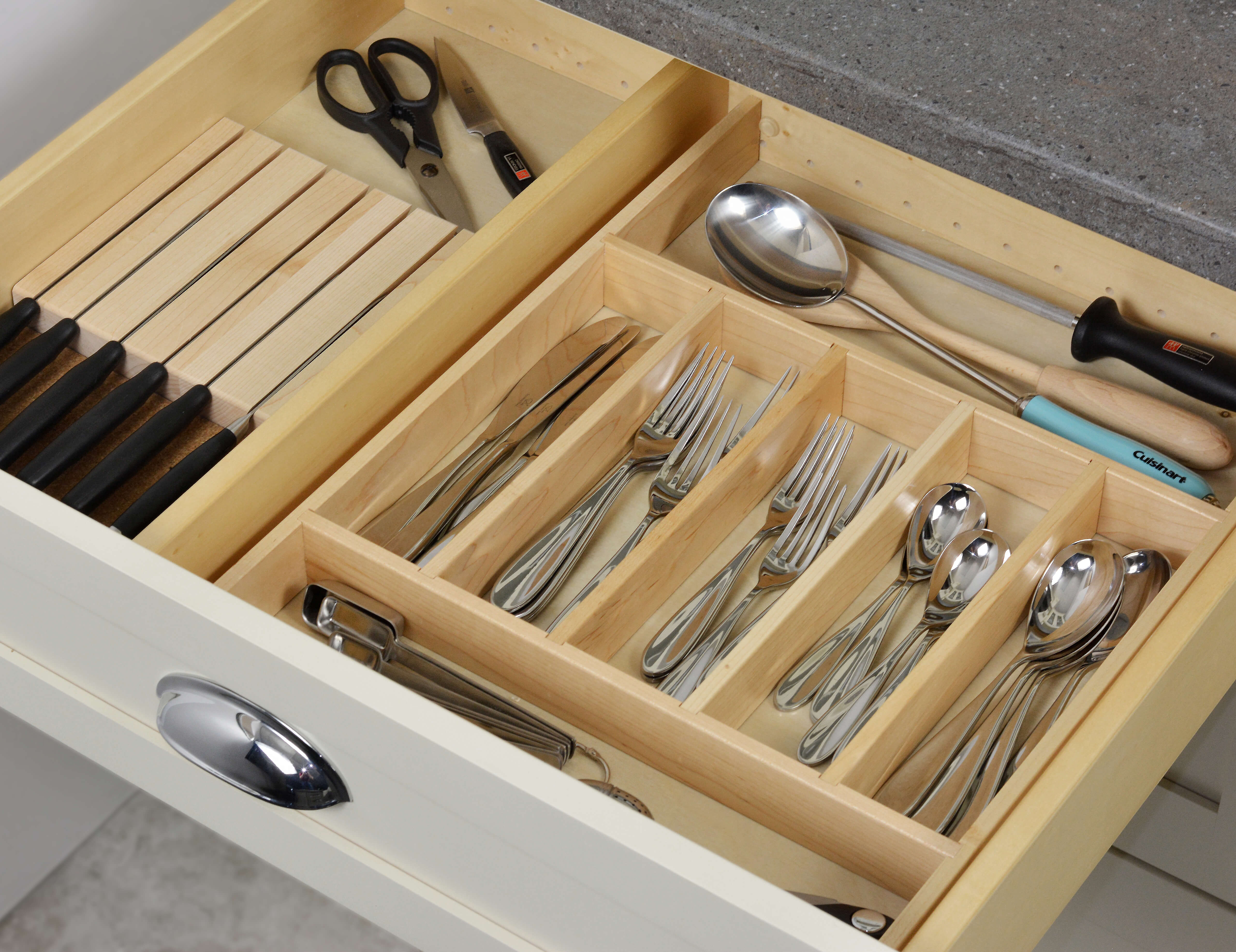 Cutlery Divider Tray + Knife Holder Combo