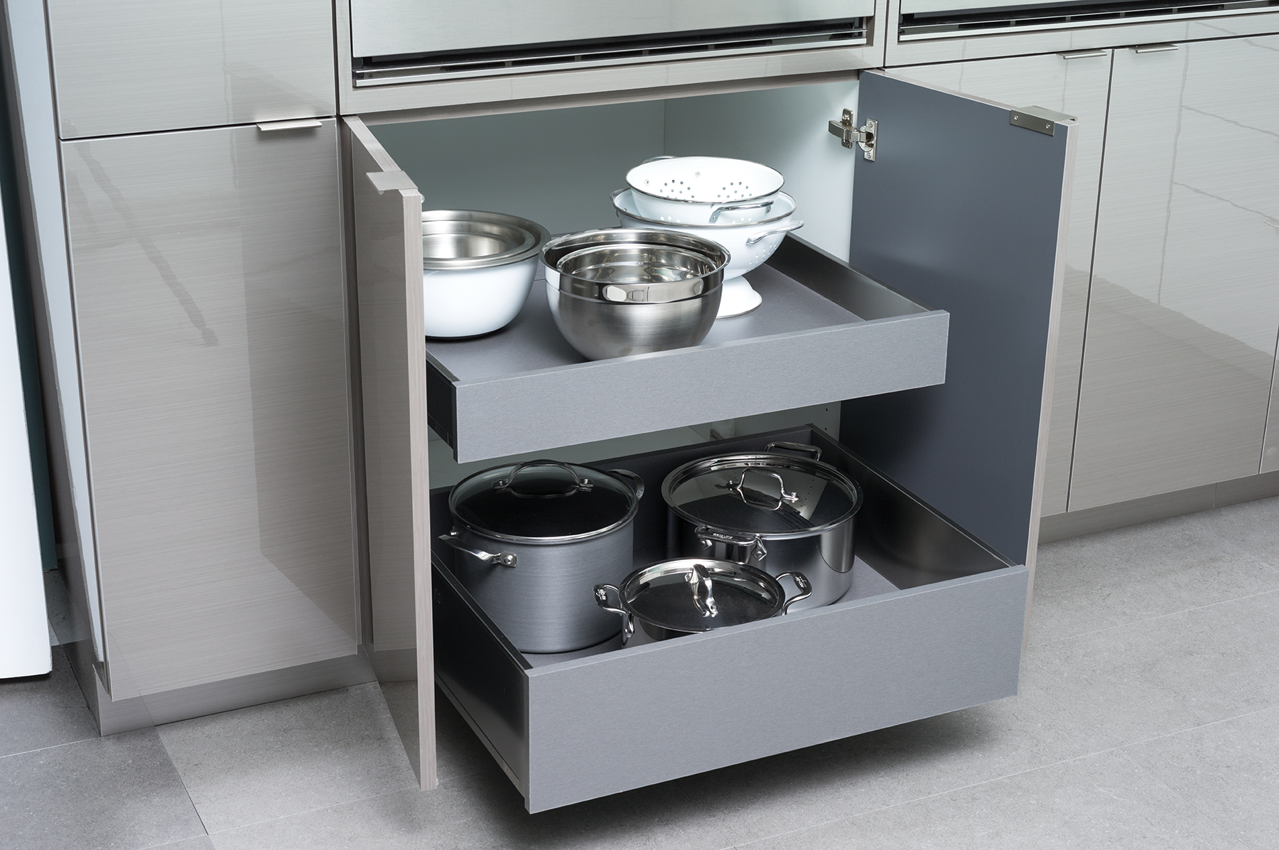 Stainless Steel Roll-Out Shelves