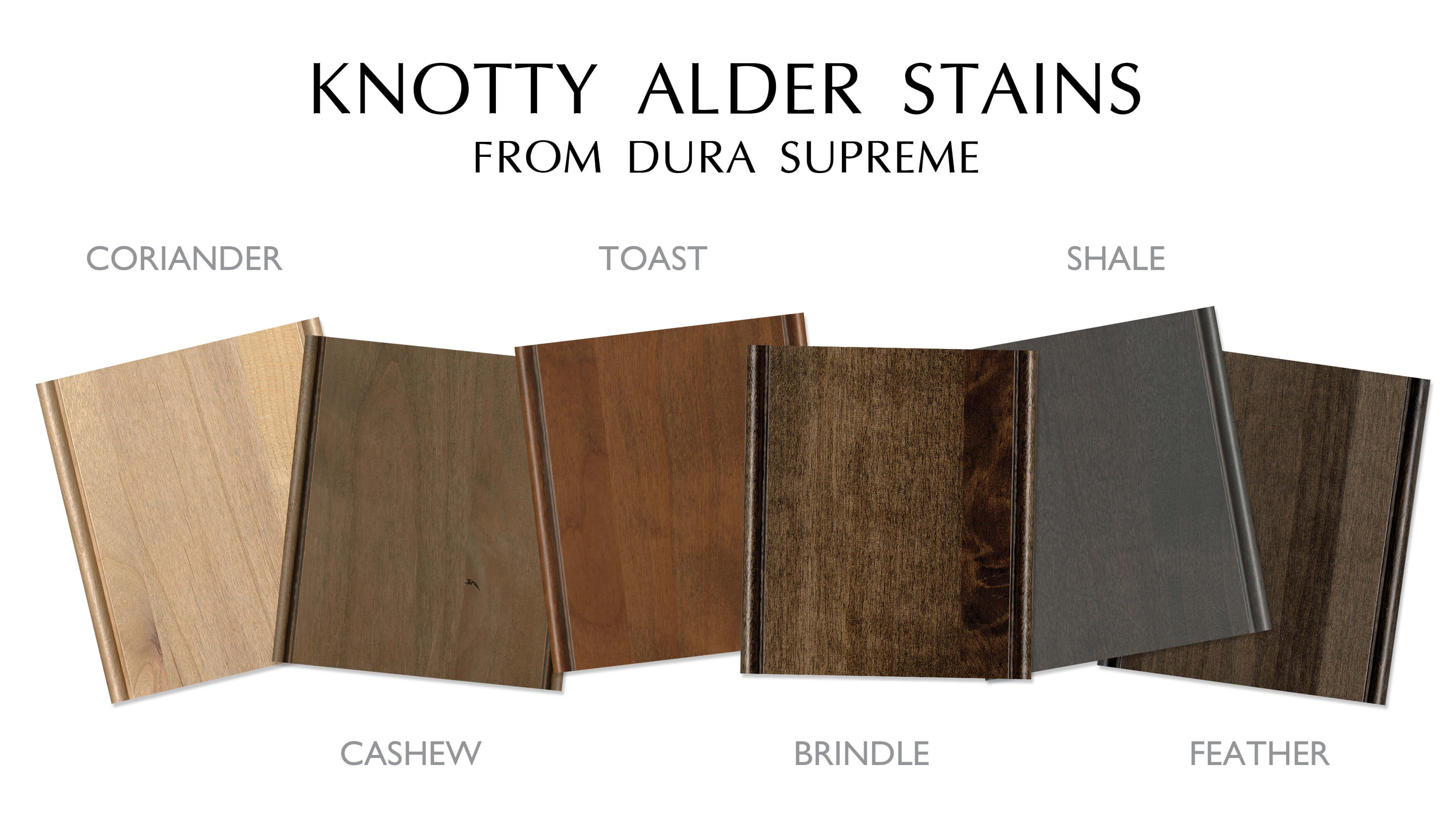Knotty Alder wood stains from Dura Supreme Cabinetry