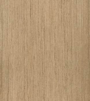 This finish color for exotic Straight Grain Oak veneer kitchen & bath cabinets is shown in the raw Sesame stain by Dura Supreme Cabinetry. This light to medium cabinet color as a beautiful brown-gray undertone.