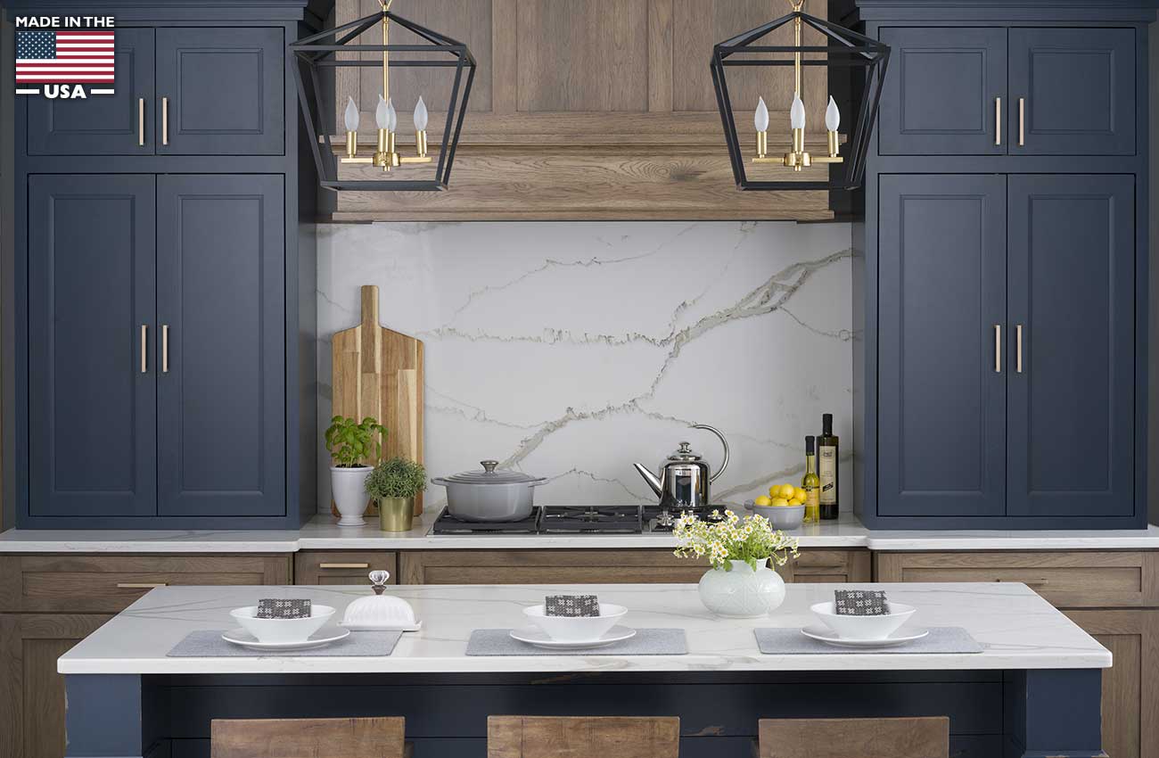Kitchen cabinets made in the USA. Dura Supreme Cabinetry is an American made cabinetry manufacturer and a nationwide cabinetry brand that's become a household name.