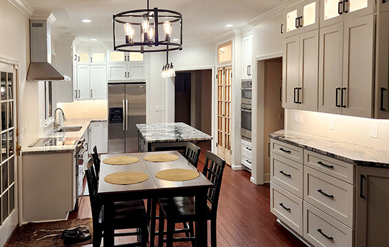 A shaker kitchen design from a remodel where the homeowner is happy and shares a testimony.