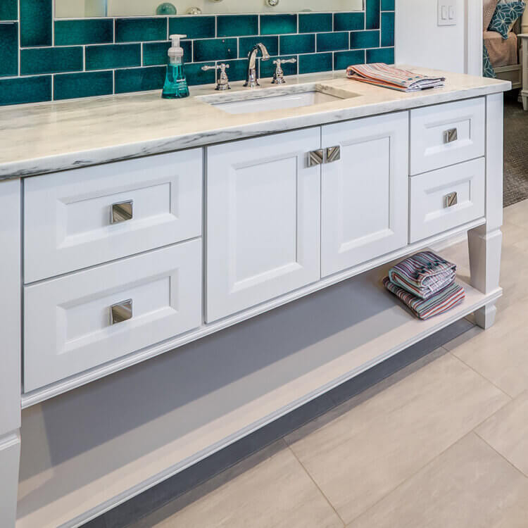 Bathroom design tips for creating Furniture Style Vanities from Dura Supreme Cabinetry.