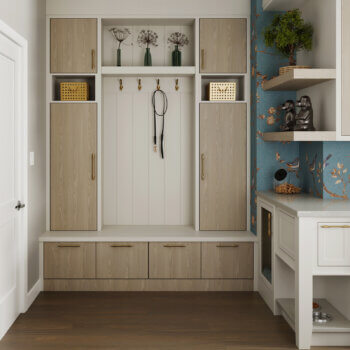 With Dura Supreme Cabinetry, entryways and mudrooms can be outfitted with custom lockers, boot benches and coat racks. 
